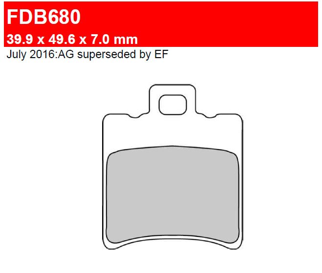 FDB680EF — Колодки тормозные дисковые FERODO