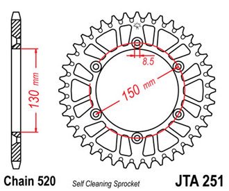 JTA25152BLK — Звезда мотоциклетная JT