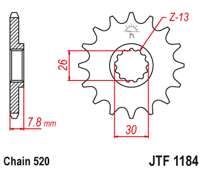 JTF118418 — Звездацепногопривода JT