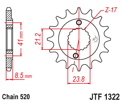 JTF132213 — Звезда мотоциклетная JT