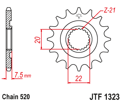 JTF132312 — Звезда мотоциклетная JT