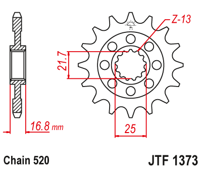 JTF137315 — Звезда цепного привода JT