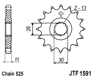 JTF159116RB — Звезда мотоциклетная JT