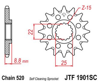 JTF190113SC — Звезда мотоциклетная JT
