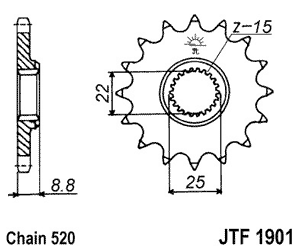 JTF190114 — Звезда мотоциклетная JT