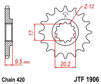 JTF190614 — Шестерни передние JT