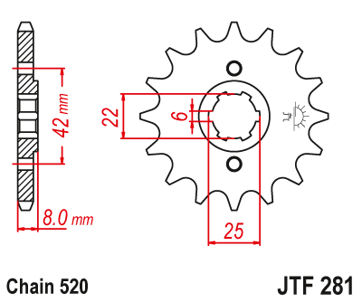 JTF28115 — Звезда мотоциклетная JT
