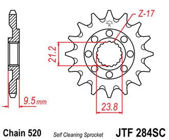 JTF28413SC — Звезда мотоциклетная JT