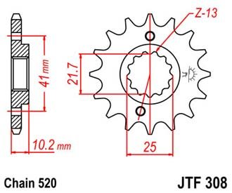 JTF30815 — Звезда мотоциклетная JT