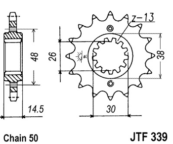 JTF33916 — Звезда мотоциклетная JT
