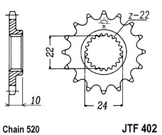 JTF40216 — Шестернипередние JT