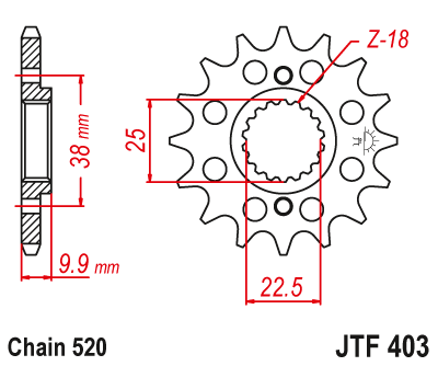 JTF40314 — Звезда цепного привода JT