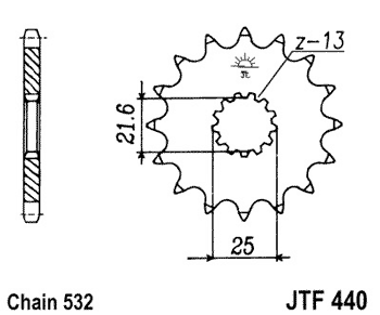 JTF44015 — Шестернипередние JT