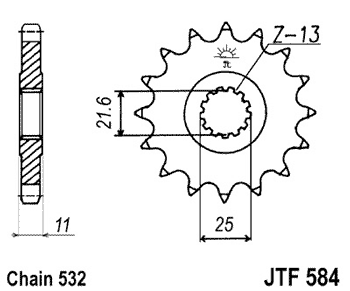 JTF58416 — Звезда мотоциклетная JT