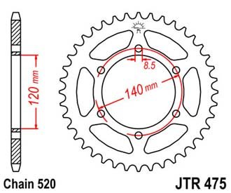 JTR47544 — Звезда мотоциклетная JT