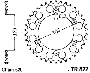 JTR82247 — Звезда мотоциклетная JT