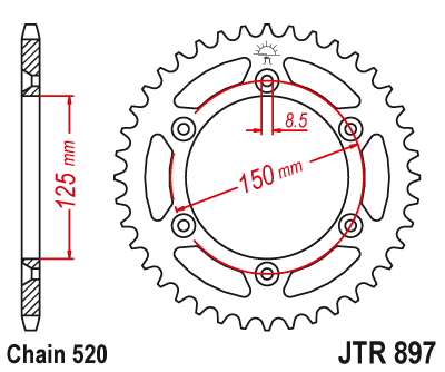 JTR89738 — Звезда мотоциклетная JT