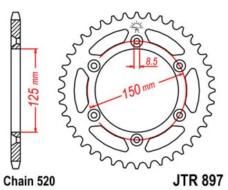 JTR89749SC — Звезда мотоциклетная JT