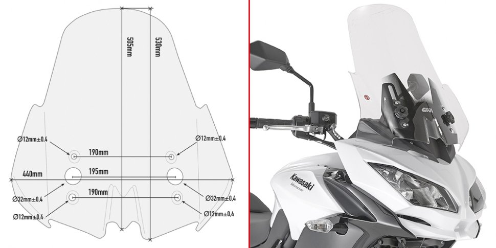 KD4122ST — Стекло лобовое KAWASAKI KAPPA
