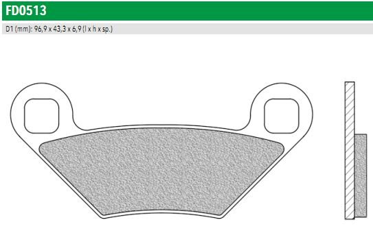 FD0513SV — _FD0513SV Тормозные колодки дисковые OFF ROAD ATV SINTER (FDB2276SG) POLARIS ATV  NEWFREN NEWFREN