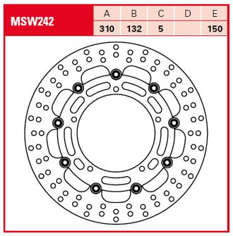 MSW242 — Дисктормознойпередн6006050660060660060788001088 TRW