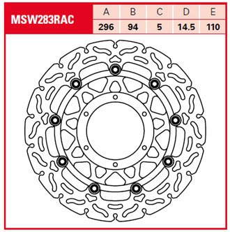 MSW283RAC — Дисктормознойпередн600076000760011600 TRW