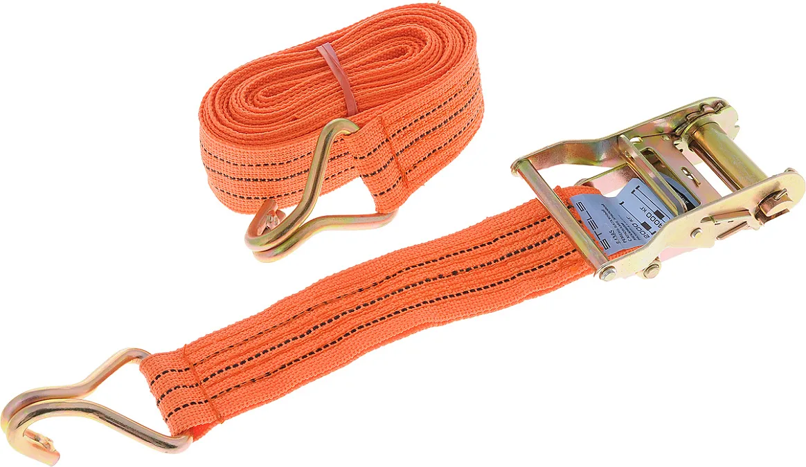 54378 — Ремень багажный с крюками, 10x0.038м, храповый механизм STELS