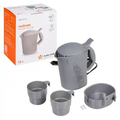 ABK1201 — Чайник автомобильный в серый пластик AIRLINE