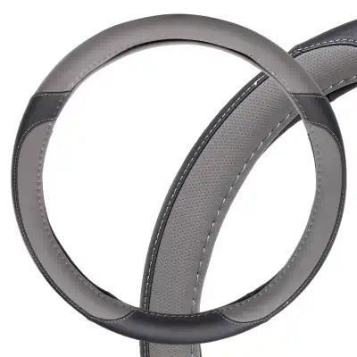 AWCSL02L — Оплетка на руль искусственная кожа с перфорацией серая черная AIRLINE