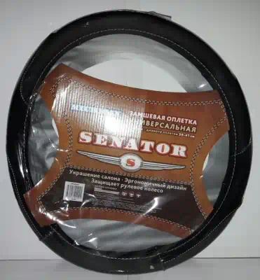 OPLS0302 — ОПЛЕТКА НА РУЛЬ Senator Michigan L40см (черная) замша AZARD