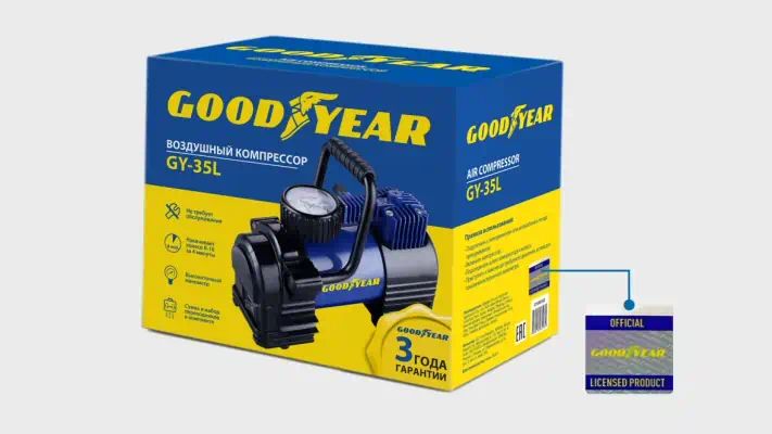 GY000102 — Компрессор odyear GY-35L 35 л/мин со съемной ручкой, сумка для хранения () GOODYEAR