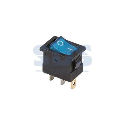 362171 — Выключатель клавишный Mini с подсветкой синий 12V 15А (3с) ON-OFF REXANT REXANT