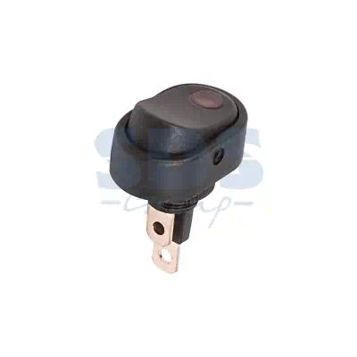362715 — Выключатель клавишный овал черный с красной подсветкой 12V 30А (3с) ON-OFF  REXANT REXANT