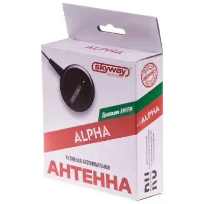 S00203003 — Антенна Alpha активная на стекло (FM) круглая кабель 2,2м 12V SKYWAY