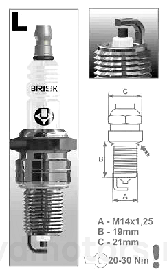 LR17YC — СВЕЧА ЗАЖИГАНИЯ ЗМЗ-406 BRISK LR17YC SUPER КОМПЛЕКТ BRISK