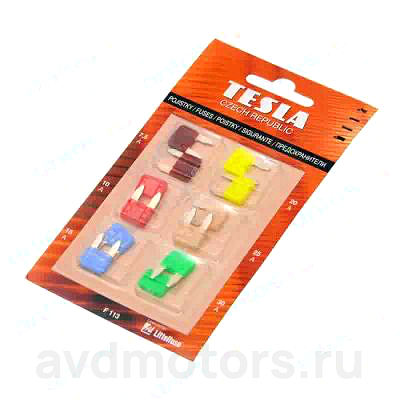 F113 — Предохранители флажковые мини 12 шт TESLA F113 TESLA