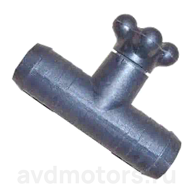 33108120380 — Тройник рвнутр наруж с крышкой пластик шлангов отопителя ГАЗ