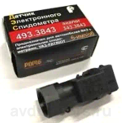 4933843 — Датчик скорости 2108-2110 6-ти импульсный инжектор с электро-панелью 493.3843 без провода "" г.Пенза () РОМБ