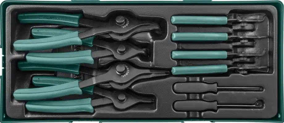 AG010150SP — Набор съемников стопорных колец для стопорных колец 10 предметов (ложемент) JONNESWAY