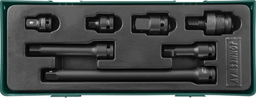 S03A401SP — S03A401SP Комплект аксессуаров для  ударных головок  1/2DR удлинители, переходники и кардан, 7 предм JONNESWAY