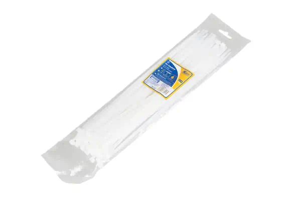 KT880608 — Хомут нейлоновый 4,8*300 белый (уп-ка 50 шт)(пластиковые стяжки) КТ 880608 KRAFT