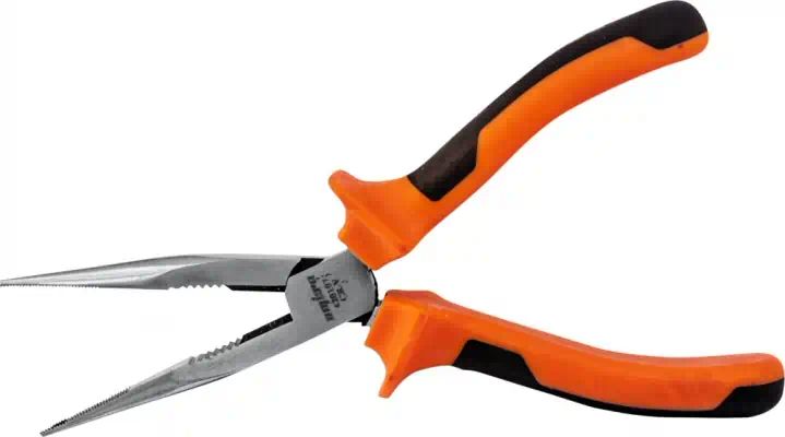 420107 — Длинногубцы прямые с духкомпонентными рукоятками, 180 мм OMBRA