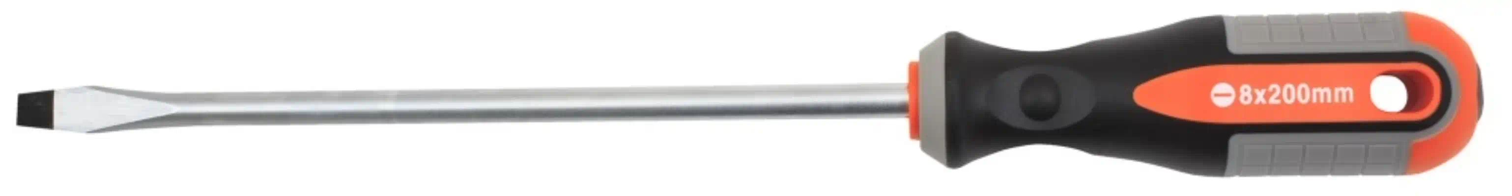 752820 — Отвертка стержневая шлицевая ROUND GRIP, SL8x200 мм OMBRA