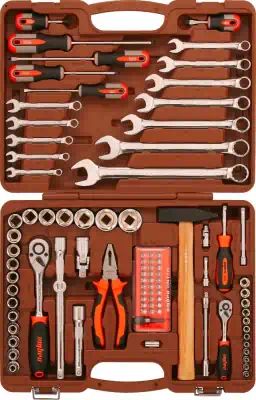 OMT93S — OMT93S Универсальный набор инструмента торцевые головки 1/4 и 1/2DR 4-32 мм. и аксессуары к ним, ком OMBRA