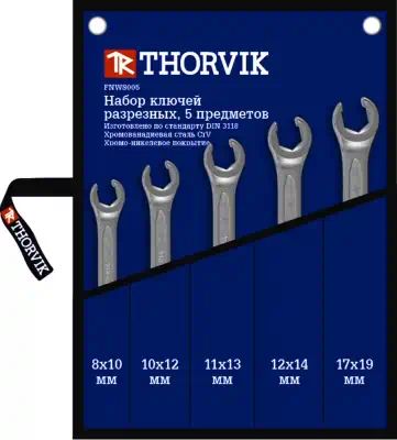 FNWS005 — Набор ключей гаечных разрезных в сумке, 819 мм, 5 THORVIK