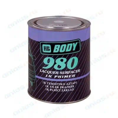 9800700001 — Грунт-наполнитель! BODY PRO P980 1К быстросохн.на отшлифованные поверхности серый 1л BODYPARTS