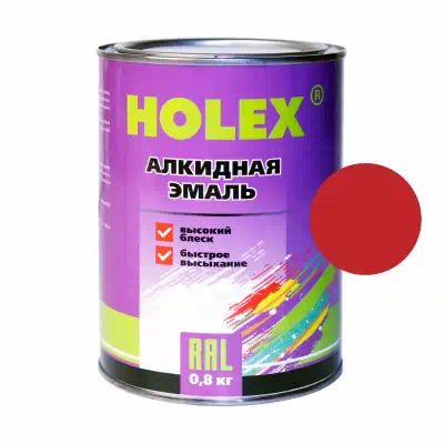 HAS380624 — Эмаль алкидная RAL3003 красный рубин HOLEX 0,8 кг HOLEX