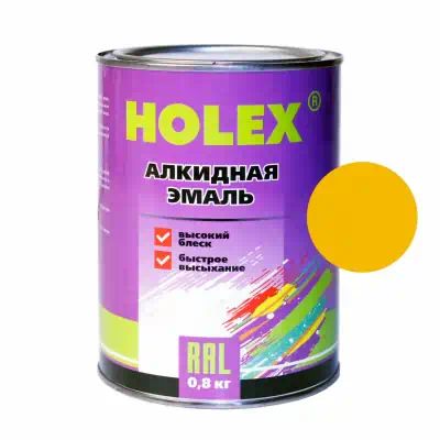 HAS58987 — Автоэмаль HOLEX 1035 желтая 0,8 кг алкидная HOLEX