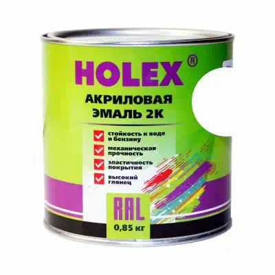 HAS59168 — Автоэмаль HOLEX 201 белая 0,85 кг акриловая 2к HOLEX