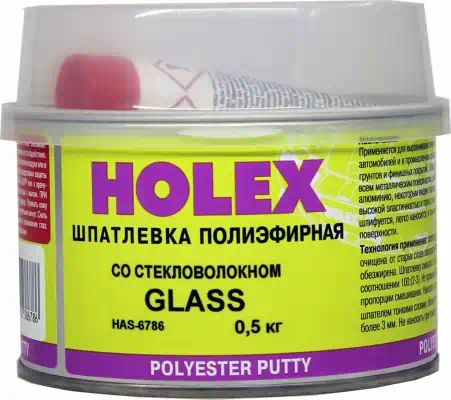 HAS6786 — Шпатлевка со стекловолокном HOLEX GLASS 0,5 кг HOLEX